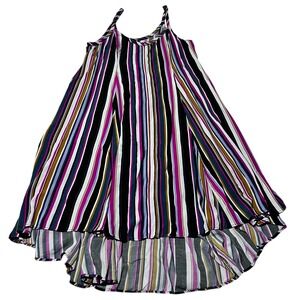 Torrid Size 2 Trapeze Dress Striped Hi Low Swingy‎ Rayon Tank